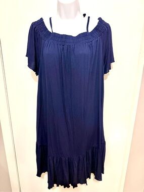 Lascana Navy Blue Off-Shoulder Women's Dress